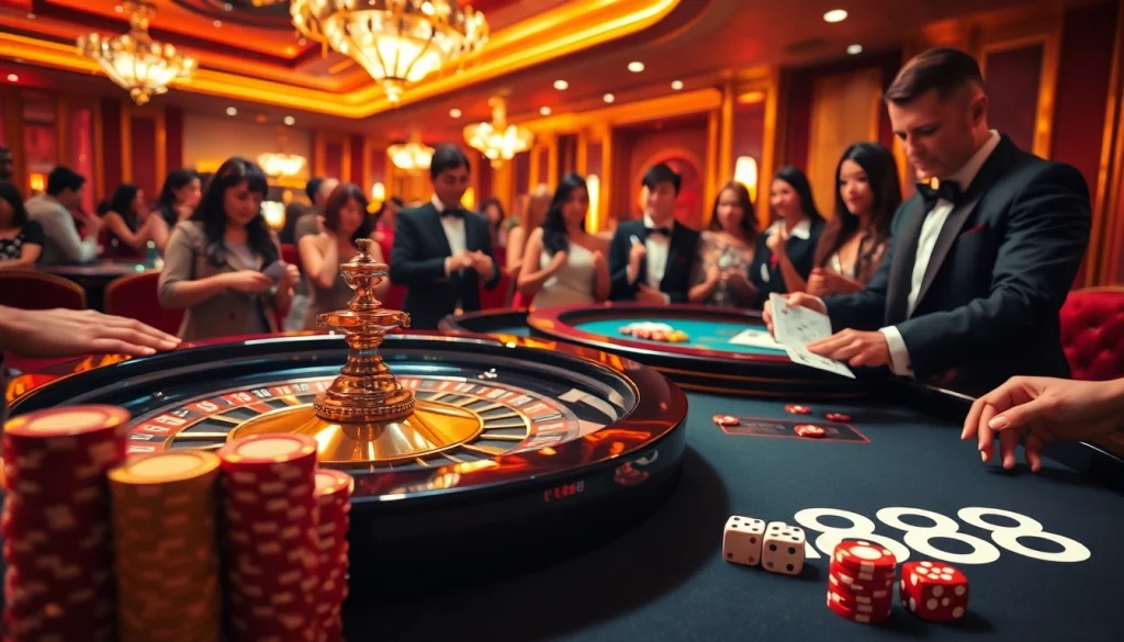 Experience the thrill of gaming at u888's dynamic roulette table with vibrant chips and excited players.