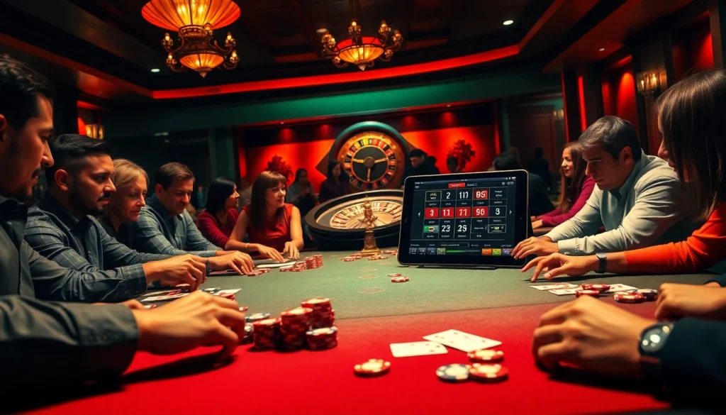 Experience the thrill of qq88 đăng ký at a vibrant poker table in an exciting casino setting.