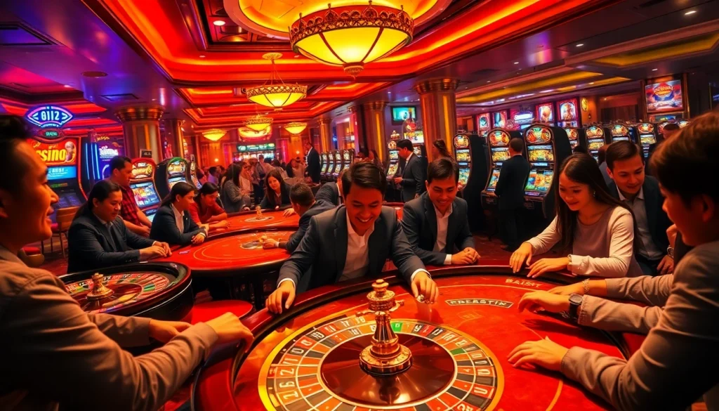Experience the thrill of playing at 88aa.com with dynamic casino games, vibrant slot machines, and excited gamblers.